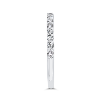 Round Diamond Half-Eternity Wedding Band in 14K White Gold