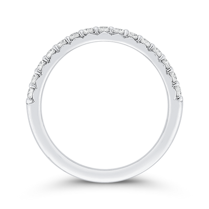 Round Diamond Half-Eternity Wedding Band in 14K White Gold