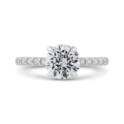 14K Two-Tone Gold Round Diamond Engagement Ring (Semi-Mount)