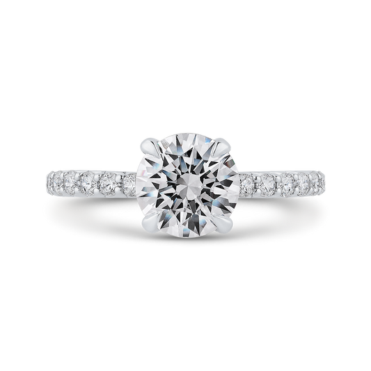 14K Two-Tone Gold Round Diamond Engagement Ring (Semi-Mount)