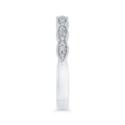 Round Diamond Half-Eternity Wedding Band in 14K White Gold