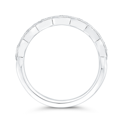 Round Diamond Half-Eternity Wedding Band in 14K White Gold