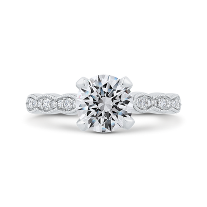 Round Diamond Engagement Ring in 14K White Gold (Semi-Mount)