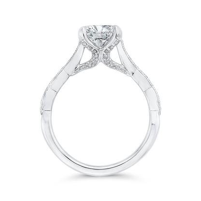 Round Diamond Engagement Ring in 14K White Gold (Semi-Mount)