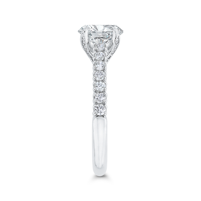 Euro Shank Round Diamond Engagement Ring in 14K White Gold (Semi-Mount)