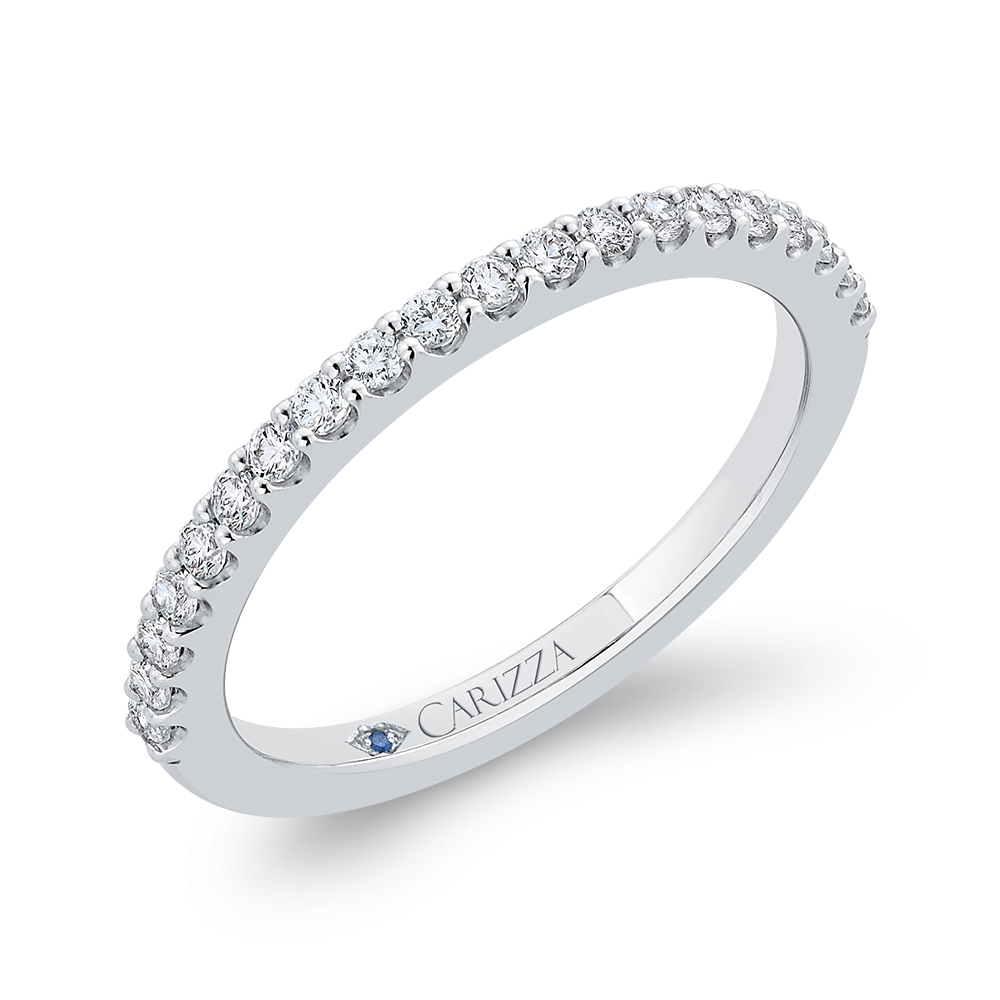 Round Half-Eternity Diamond Wedding Band in 14K White Gold