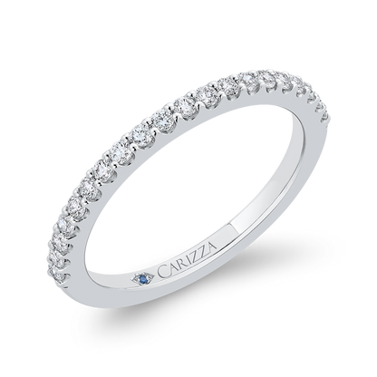 Round Half-Eternity Diamond Wedding Band in 14K White Gold