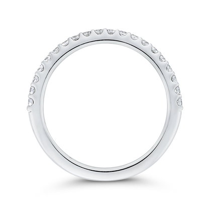 Round Half-Eternity Diamond Wedding Band in 14K White Gold
