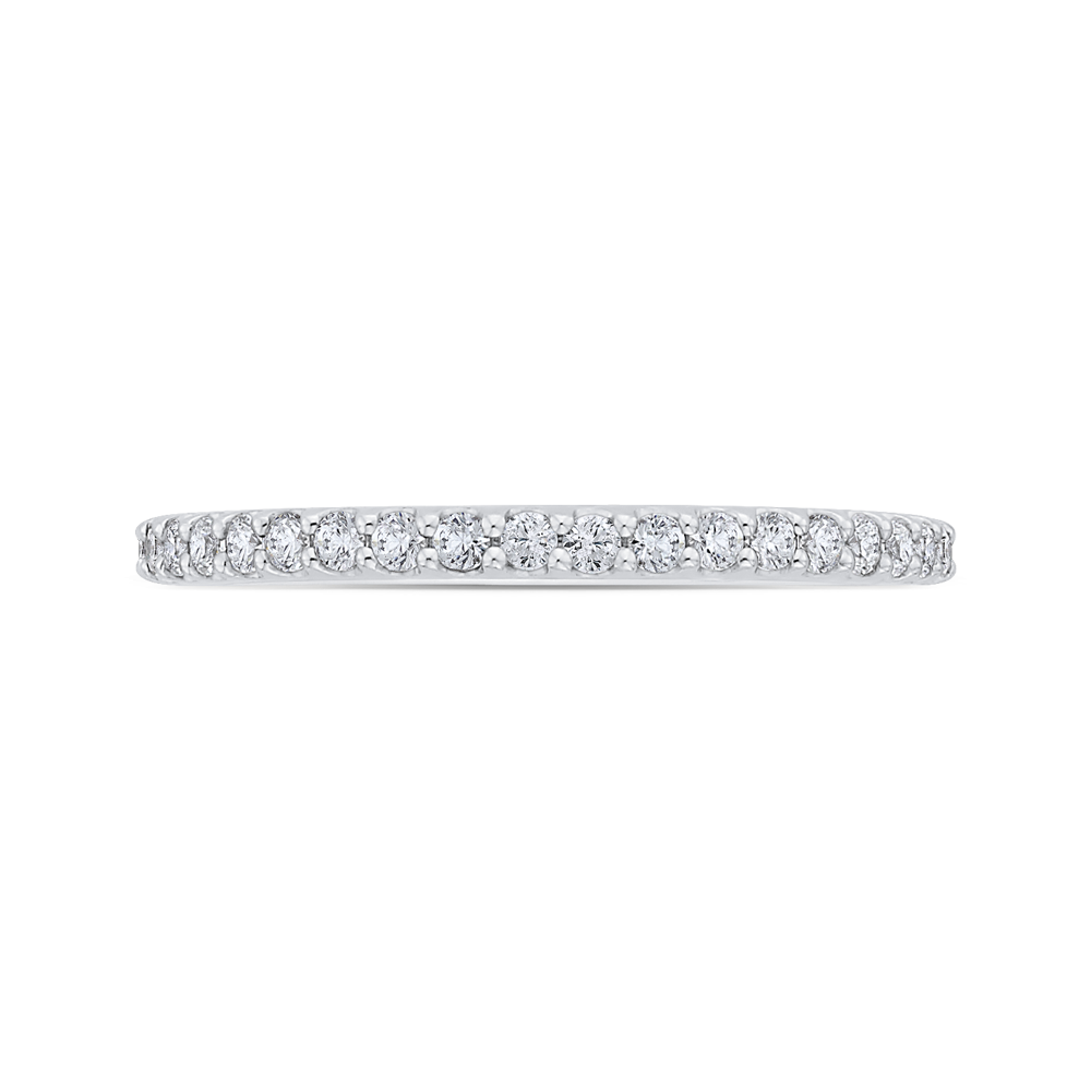 Round Half-Eternity Diamond Wedding Band in 14K White Gold