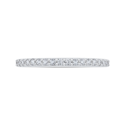 Round Half-Eternity Diamond Wedding Band in 14K White Gold