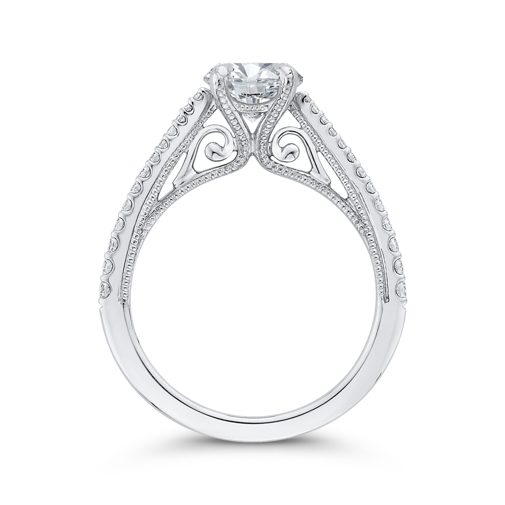 Round Diamond Engagement Ring in 14K White Gold (Semi-Mount)