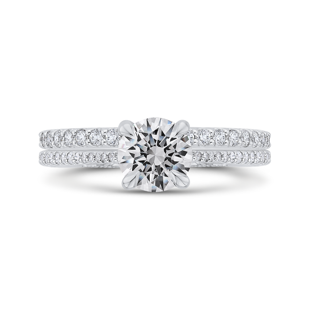 Round Diamond Engagement Ring in 14K White Gold (Semi-Mount)