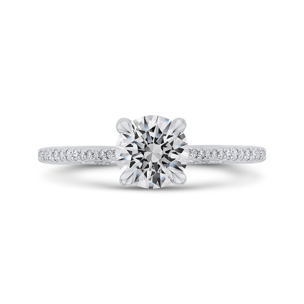 Round Diamond Engagement Ring in 14K White Gold (Semi-Mount)