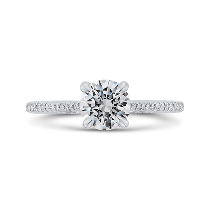 Round Diamond Engagement Ring in 14K White Gold (Semi-Mount)