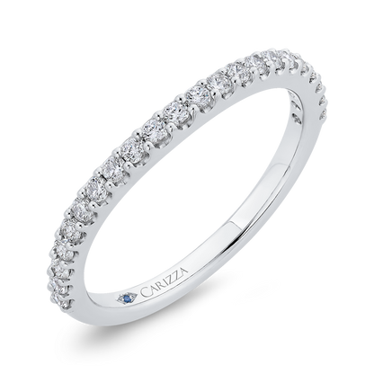 Round Half-Eternity Diamond Wedding Band in 14K White Gold