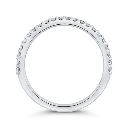 Round Half-Eternity Diamond Wedding Band in 14K White Gold