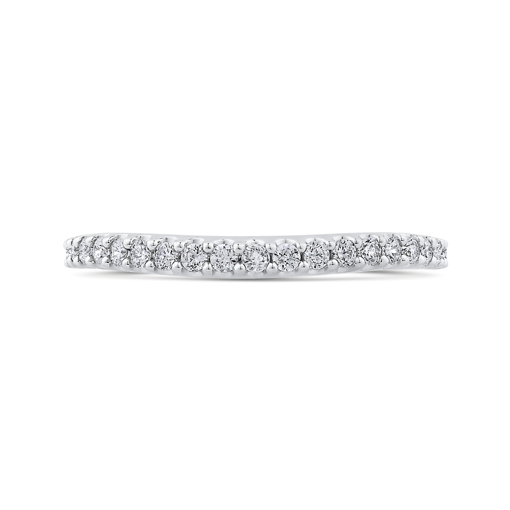 Round Half-Eternity Diamond Wedding Band in 14K White Gold