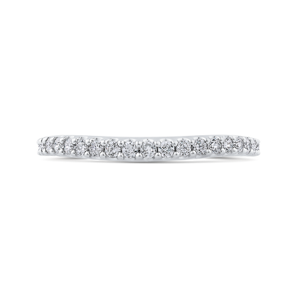 Round Half-Eternity Diamond Wedding Band in 14K White Gold