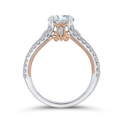 Diamond Engagement Ring in 14K Two Tone Gold (Semi-Mount)