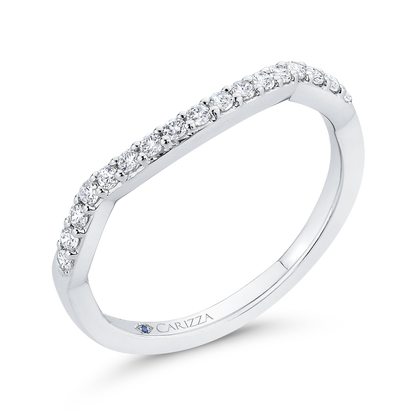 Round Diamond Half-Eternity Wedding Band in 14K White Gold