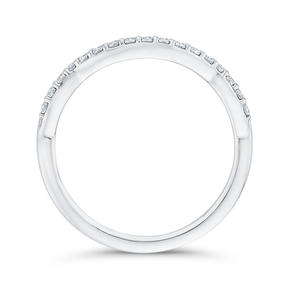 Round Diamond Half-Eternity Wedding Band in 14K White Gold