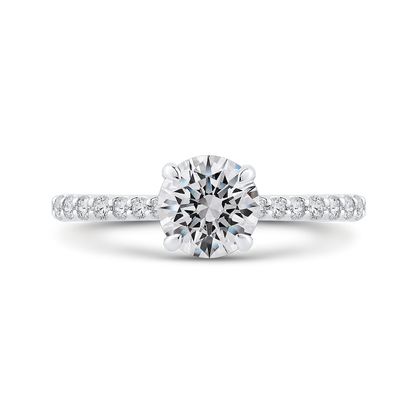 14K Two-Tone Gold Round Diamond Engagement Ring (Semi-Mount)
