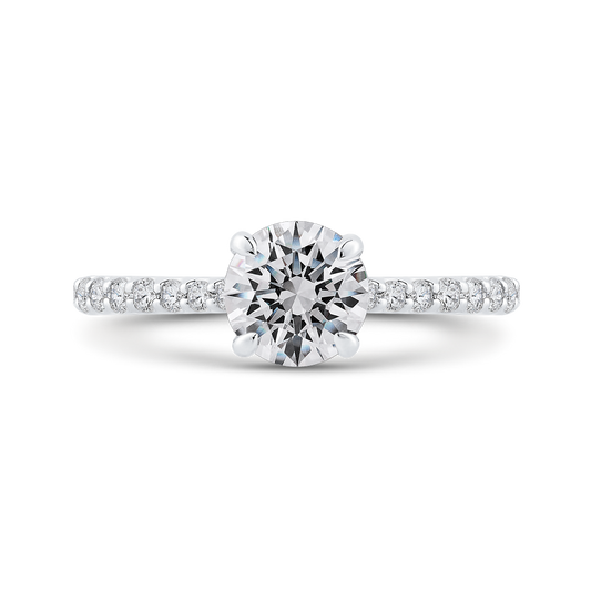 14K Two-Tone Gold Round Diamond Engagement Ring (Semi-Mount)