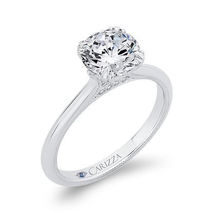 Round Diamond Engagement Ring in 14K White Gold (Semi-Mount)