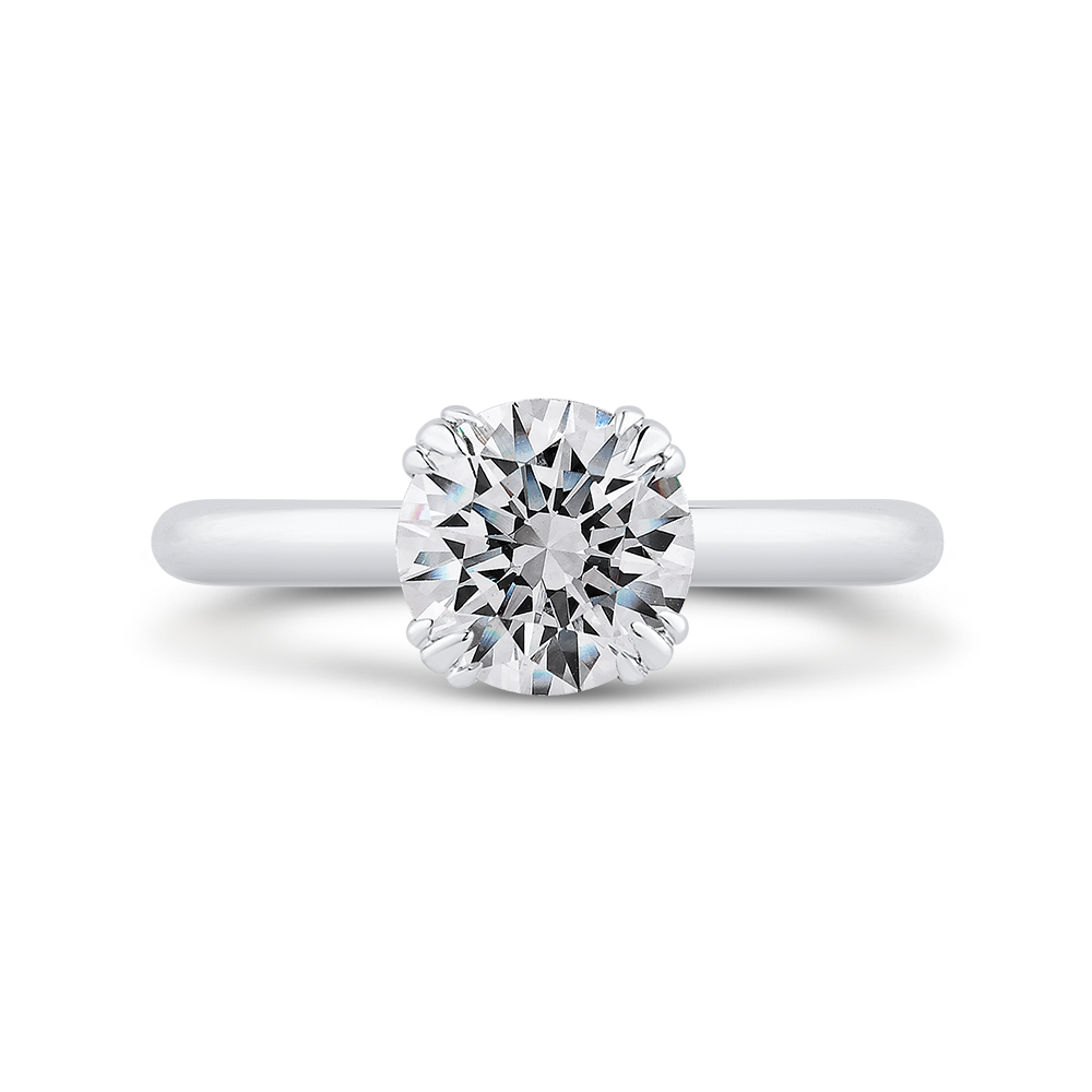 Round Diamond Engagement Ring in 14K White Gold (Semi-Mount)