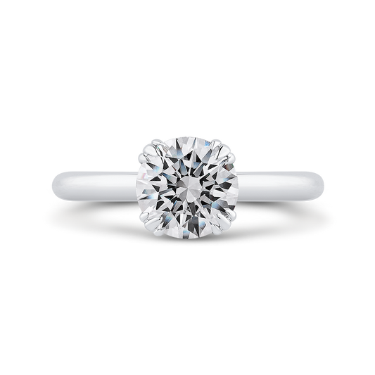 Round Diamond Engagement Ring in 14K White Gold (Semi-Mount)