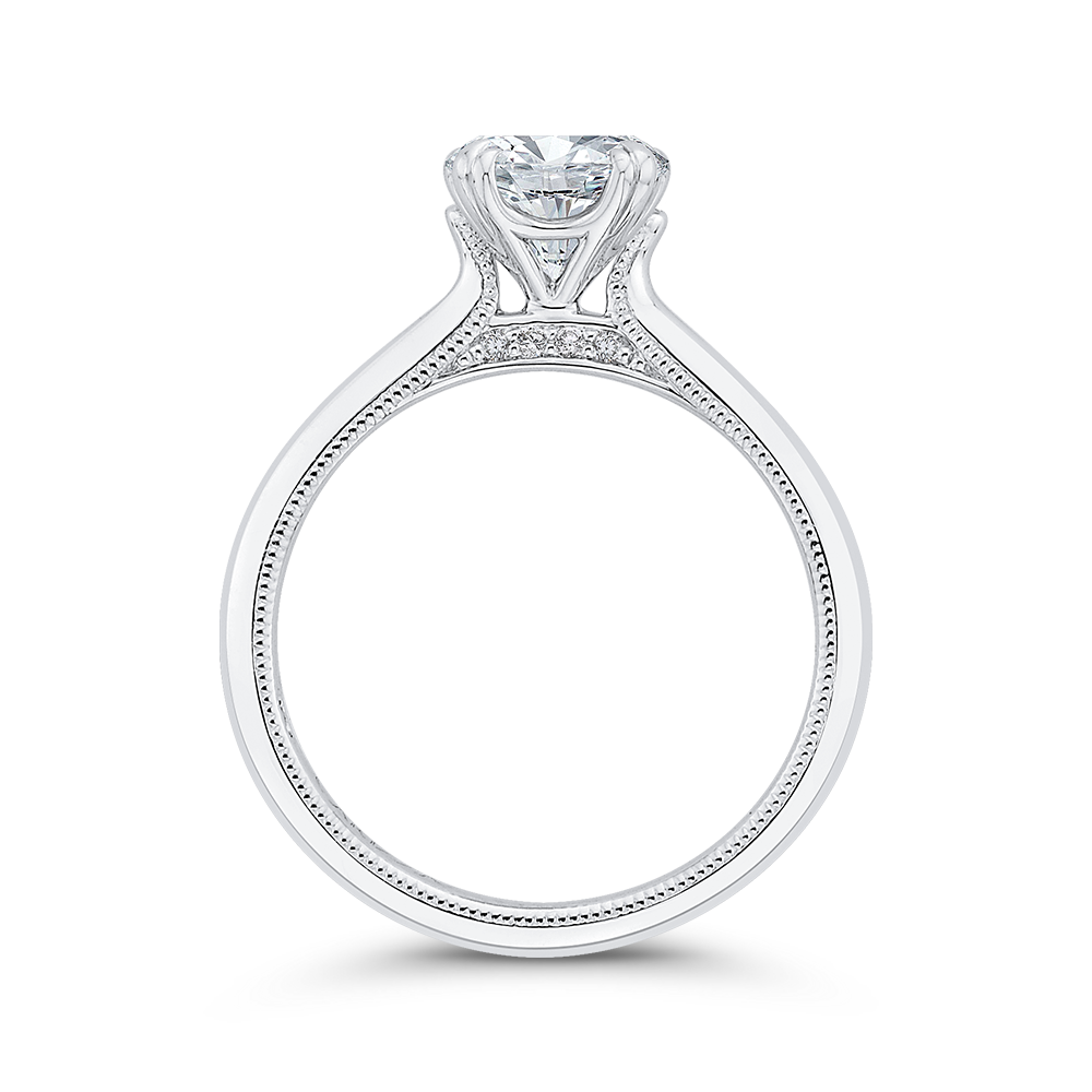 Round Diamond Engagement Ring in 14K White Gold (Semi-Mount)