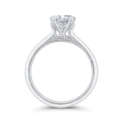 Round Diamond Engagement Ring in 14K White Gold (Semi-Mount)