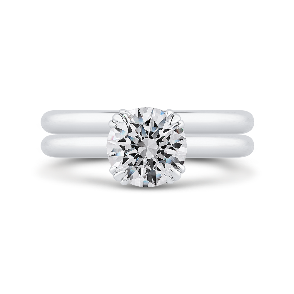 Round Diamond Engagement Ring in 14K White Gold (Semi-Mount)