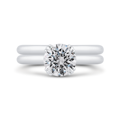 Round Diamond Engagement Ring in 14K White Gold (Semi-Mount)