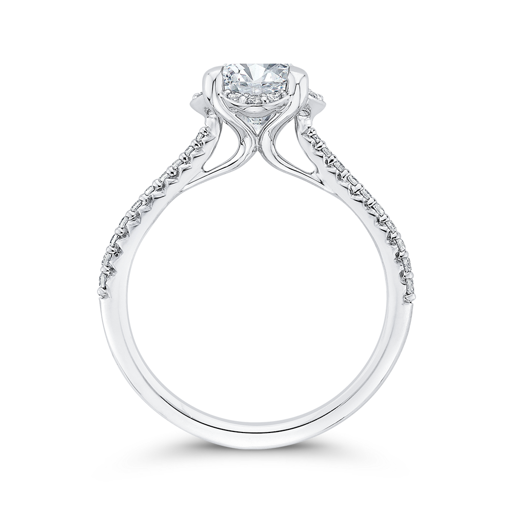 Round Diamond Engagement Ring in 14K White Gold (Semi-Mount)