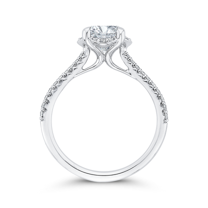 Round Diamond Engagement Ring in 14K White Gold (Semi-Mount)