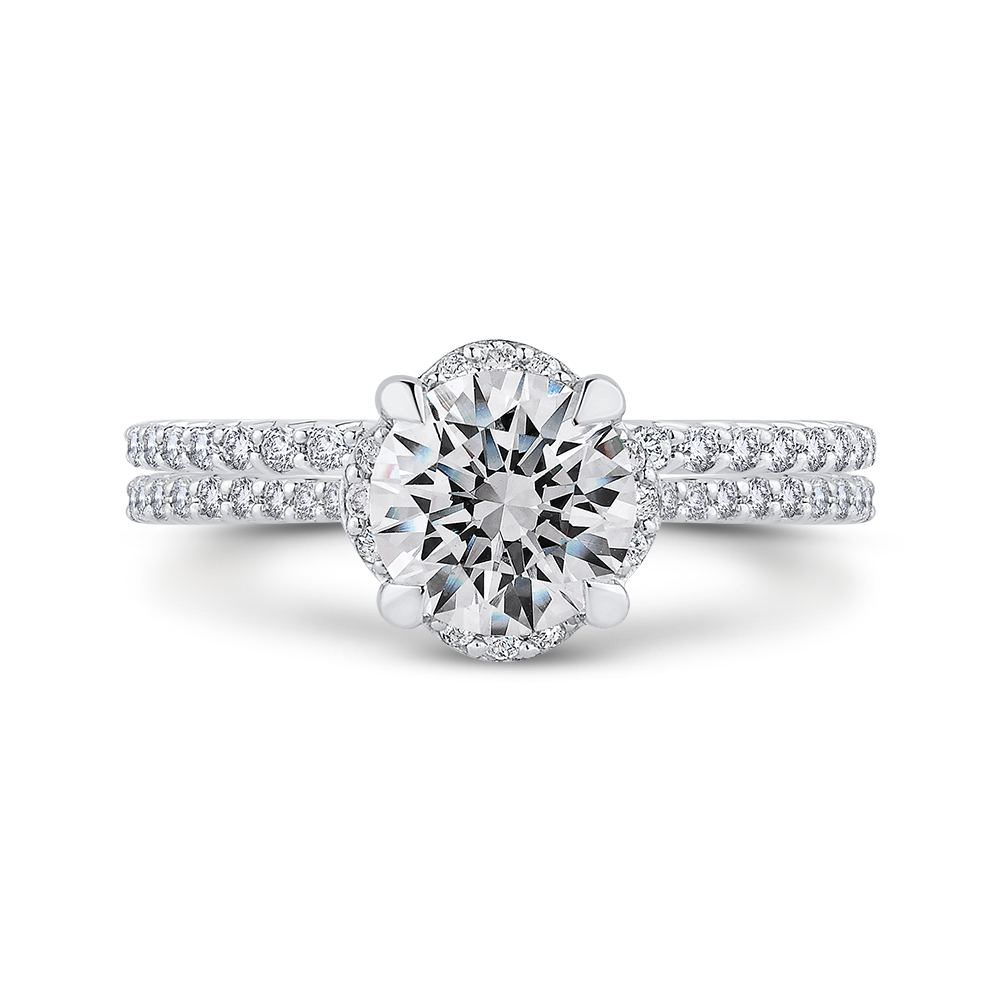 Round Diamond Engagement Ring in 14K White Gold (Semi-Mount)