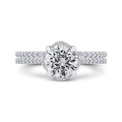 Round Diamond Engagement Ring in 14K White Gold (Semi-Mount)