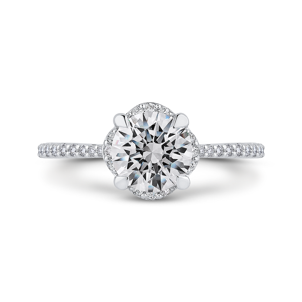 Round Diamond Engagement Ring in 14K White Gold (Semi-Mount)