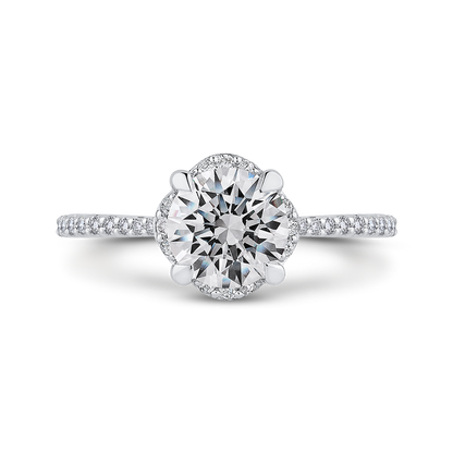 Round Diamond Engagement Ring in 14K White Gold (Semi-Mount)