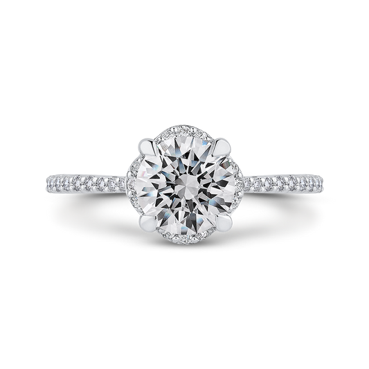 Round Diamond Engagement Ring in 14K White Gold (Semi-Mount)