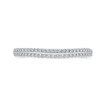 Euro Shank Round Diamond Half-Eternity Wedding Band In in 14K Two Tone Gold