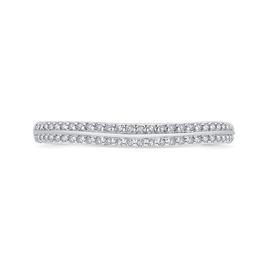 Euro Shank Round Diamond Half-Eternity Wedding Band In in 14K Two Tone Gold