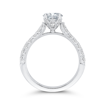 Round Diamond Engagement Ring in 14K White Gold (Semi-Mount)