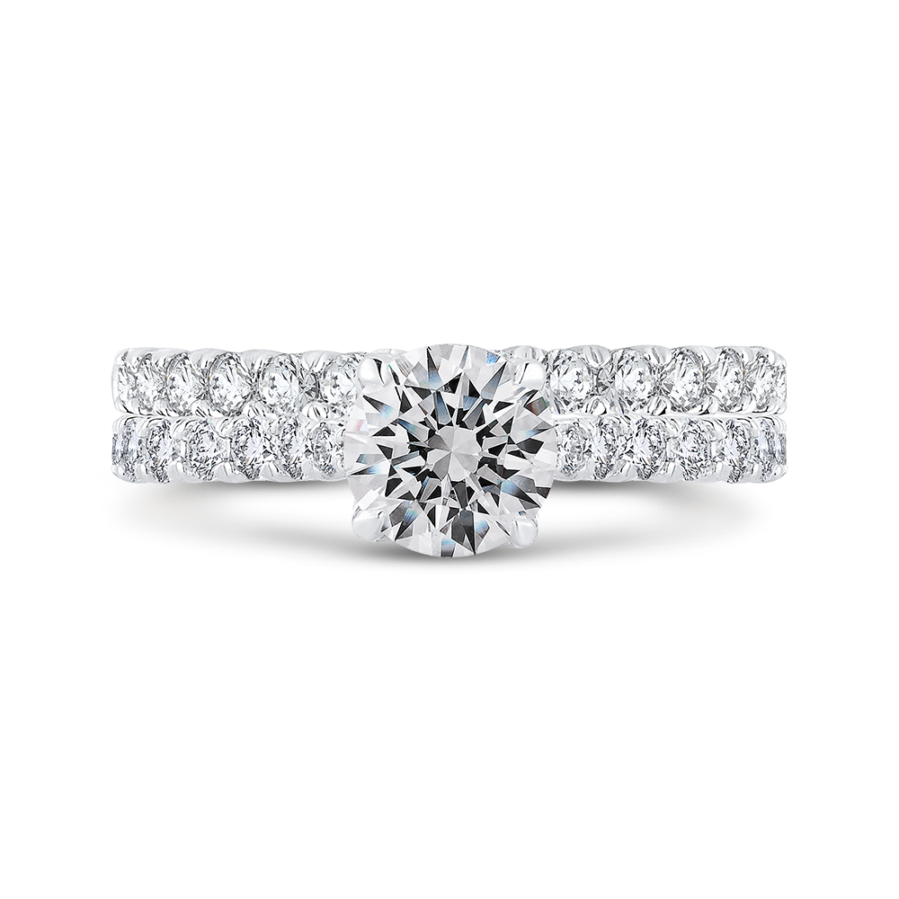 Round Diamond Engagement Ring in 14K White Gold (Semi-Mount)