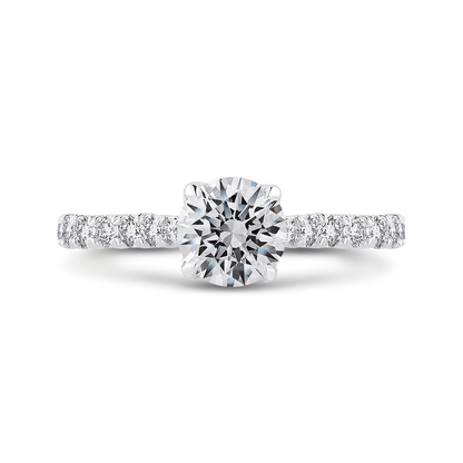 Round Diamond Engagement Ring in 14K White Gold (Semi-Mount)