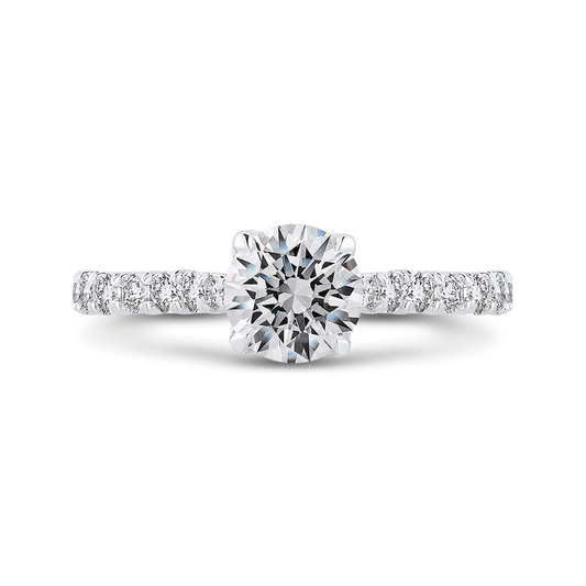 Round Diamond Engagement Ring in 14K White Gold (Semi-Mount)