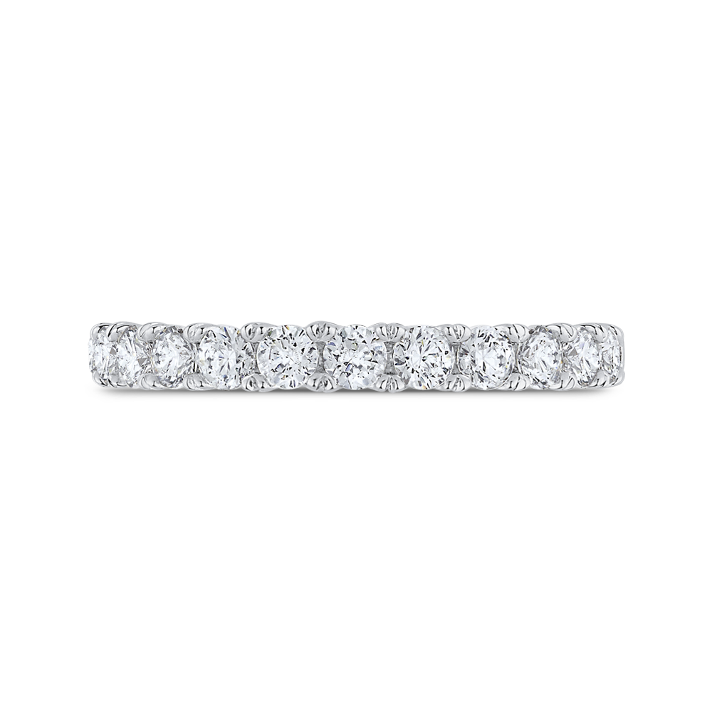 Half-Eternity Round Diamond Wedding Band in 14K White Gold