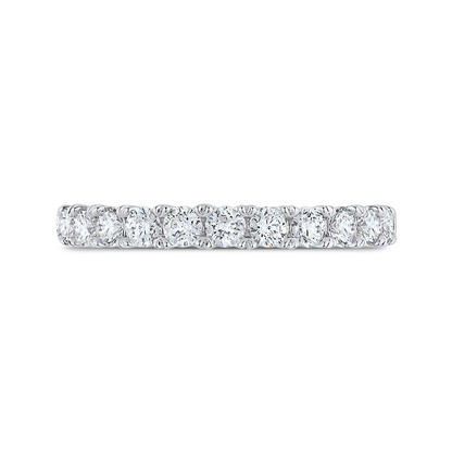 Half-Eternity Round Diamond Wedding Band in 14K White Gold