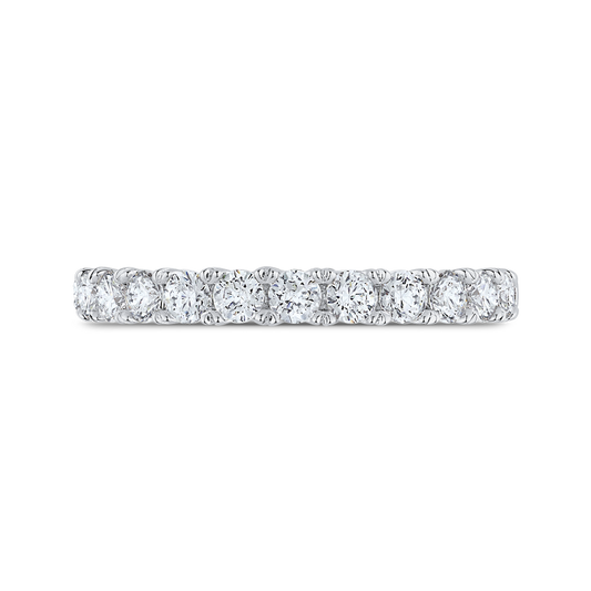 Half-Eternity Round Diamond Wedding Band in 14K White Gold